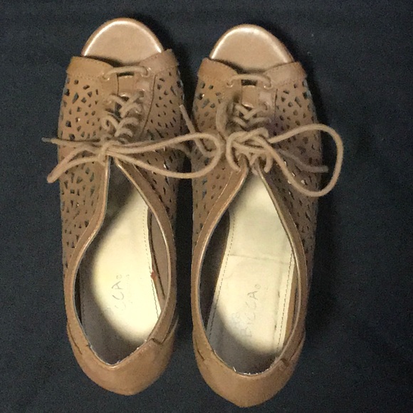 Sbicca  Faux Leather Lace Up Wedges - Picture 6 of 8